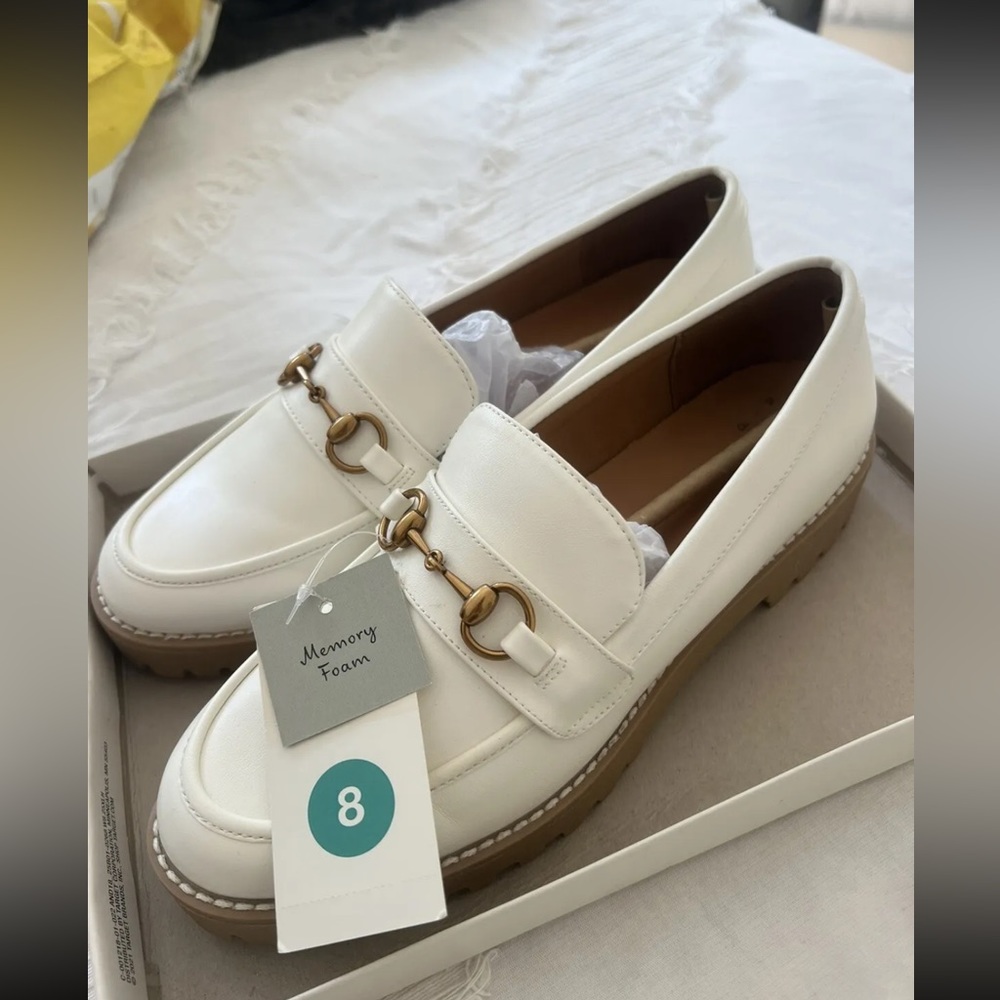 Women's Danica Platform Loafers - A New Day Off-White 8